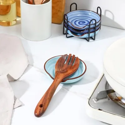 Ceramic Spoon Rest with Holder