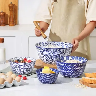 Ceramic Mixing Bowls Set of 4