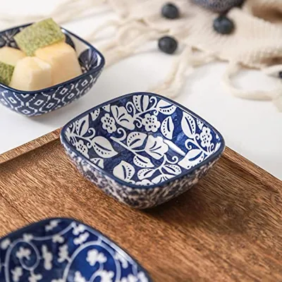 Ceramic 2.6 OZ Square Dipping Bowl Set