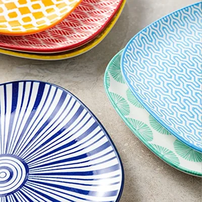 Porcelain Square Dessert Salad Pasta Steak Plates 10 inches: another photograph