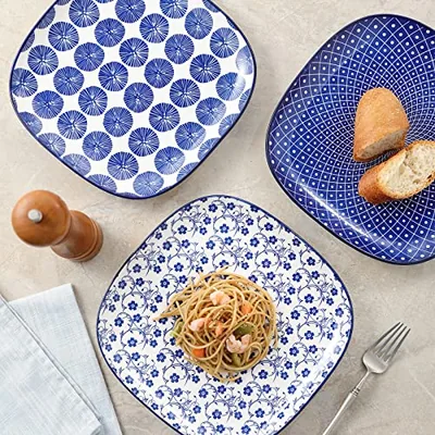 Porcelain Square Dessert Salad Pasta Plates 7.6 inches ceramic: another photograph