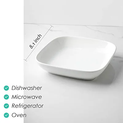 Porcelain 8-inch Square Dinner Plates