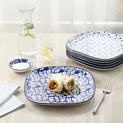 Porcelain Square Dessert Salad Pasta Plates 7.6 inches ceramic