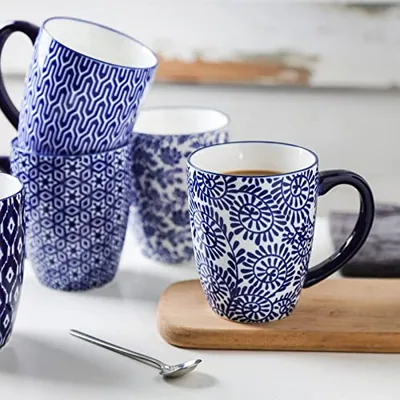 Ceramic Coffee Mugs Set of 4 with Handle
