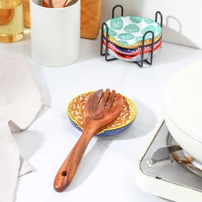 Ceramic Spoon Rest with Holder