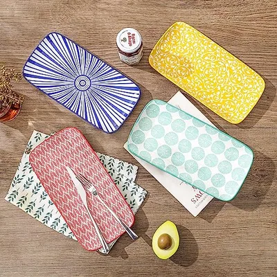 Ceramic Rectangular Serving Platters Set of 4
