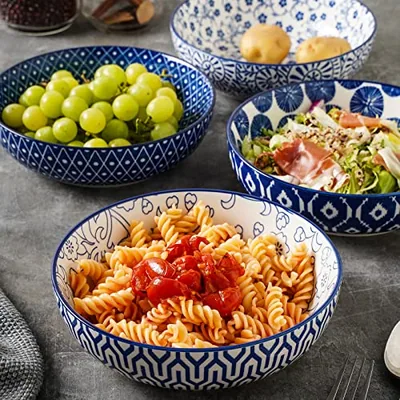 Ceramic Pasta Bowls Set of 4