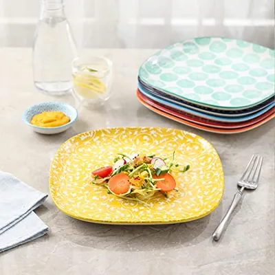 Porcelain Square Dessert Salad Pasta Plates 7.6 inches ceramic: another photograph