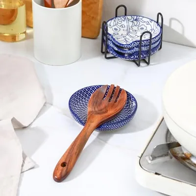 Ceramic Spoon Rest with Holder