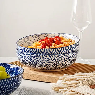 Ceramic 30 Ounce Pasta Bowls set of 4