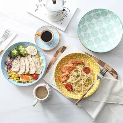 Ceramic Pasta Bowls Set 34 OZ