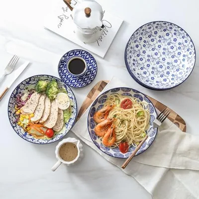 Ceramic Pasta Bowls Set 34 OZ