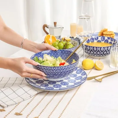 Ceramic Large Salad Bowls Set