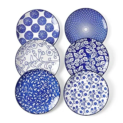 Ceramic Dessert Plates Set of 6 + 20 oz Cereal Bowls set of 6
