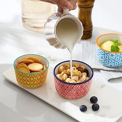 Ceramic Creme Brulee Ramekins 6 Oz + French Onion Soup Bowls 20 Oz: another photograph