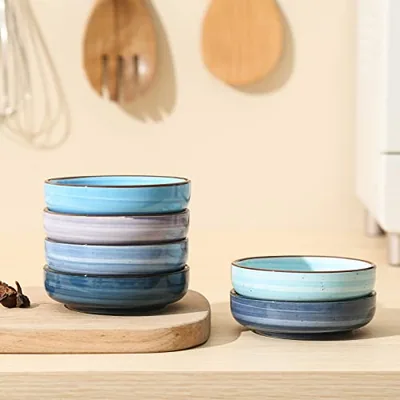 Ceramic 2.5 OZ Soy Sauce Dish Dipping Bowls Set of 6