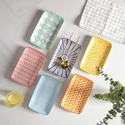 Ceramic Rectangular Salad Plates Set of 4