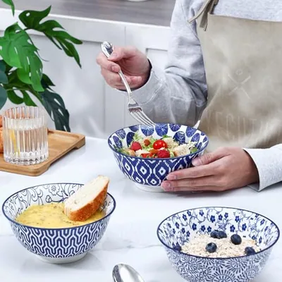 7 inches Porcelain Cereal Bowl Set - Set of 6