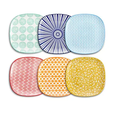 Porcelain Square Dessert Salad Pasta Plates 7.6 inches ceramic