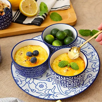 8 inch Porcelain Dinner Plates + 4 oz ramekins