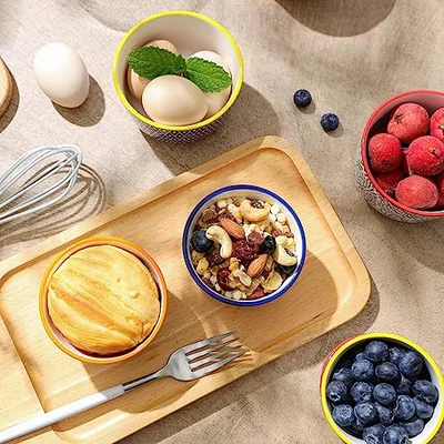 Ceramic Creme Brulee Ramekins 8 Oz + French Onion Soup Bowls 20 Oz: another photograph